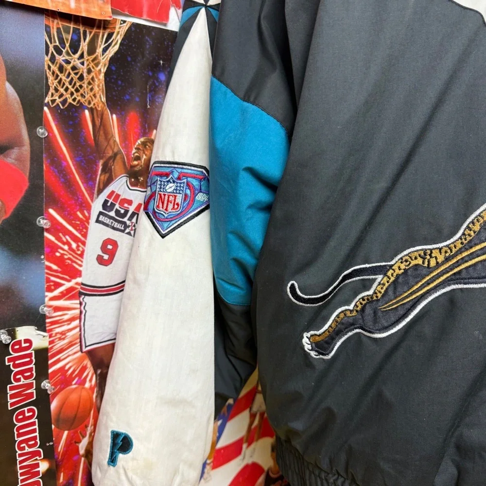 Vintage 90s Jacksonville Jaguars NFL Pro Player Jacket Rare Banned Logo Sz XL